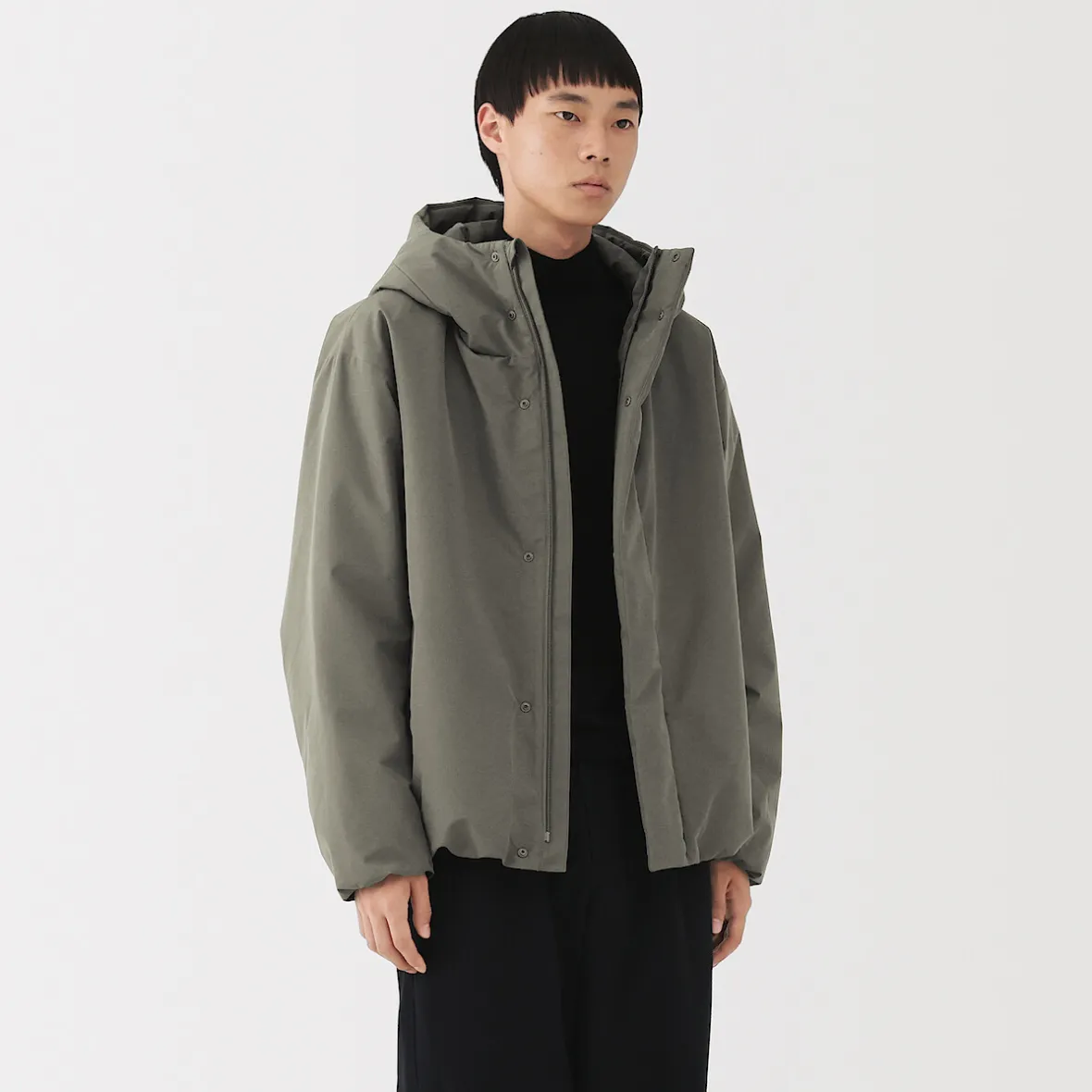 New Muji Chaqueta acolchada con capucha para hombre