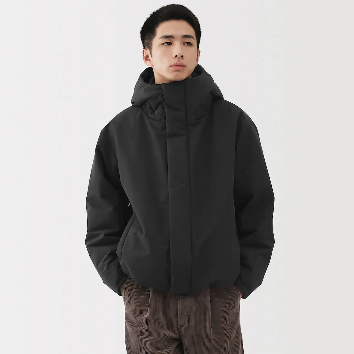 New Muji Chaqueta acolchada con capucha para hombre
