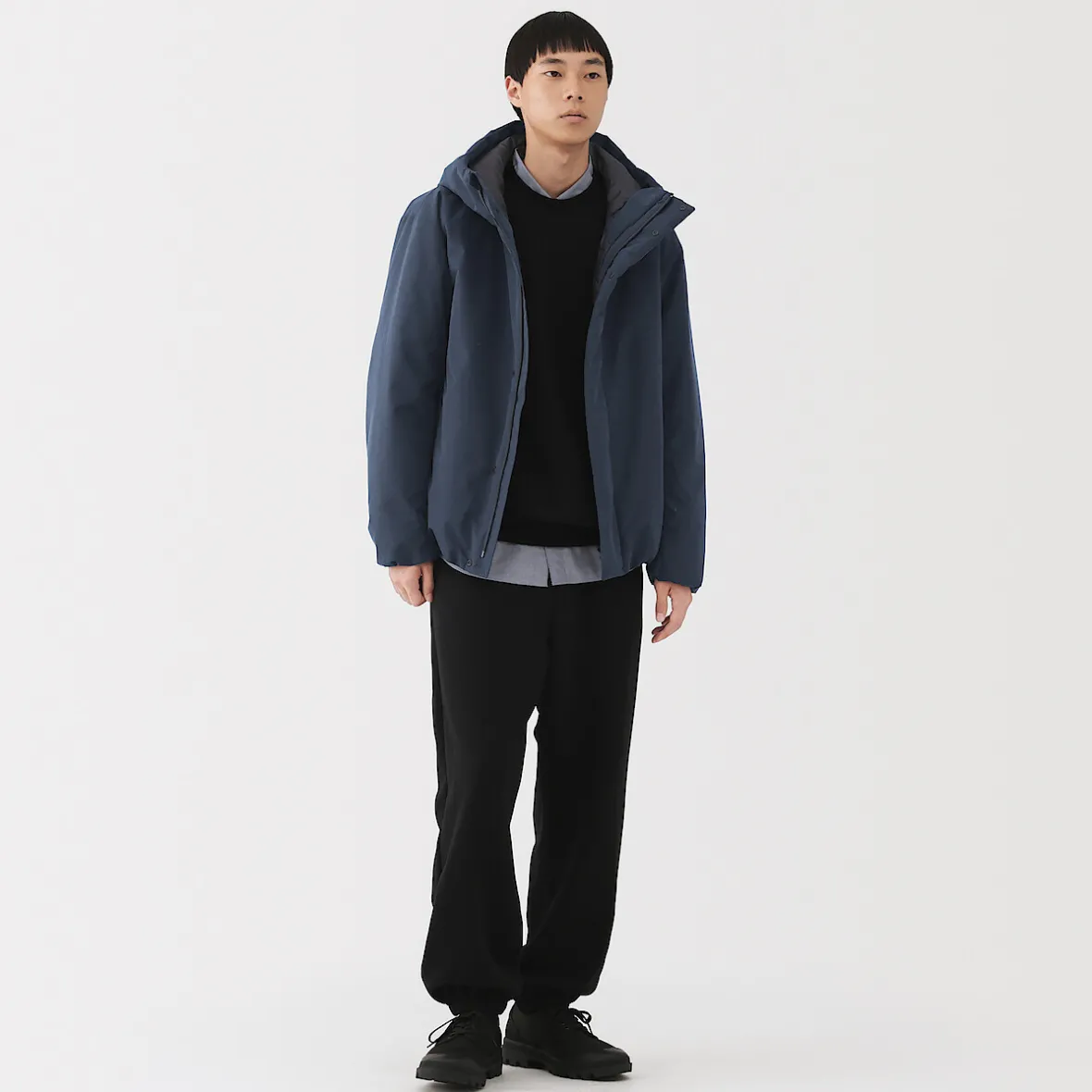 New Muji Chaqueta acolchada con capucha para hombre