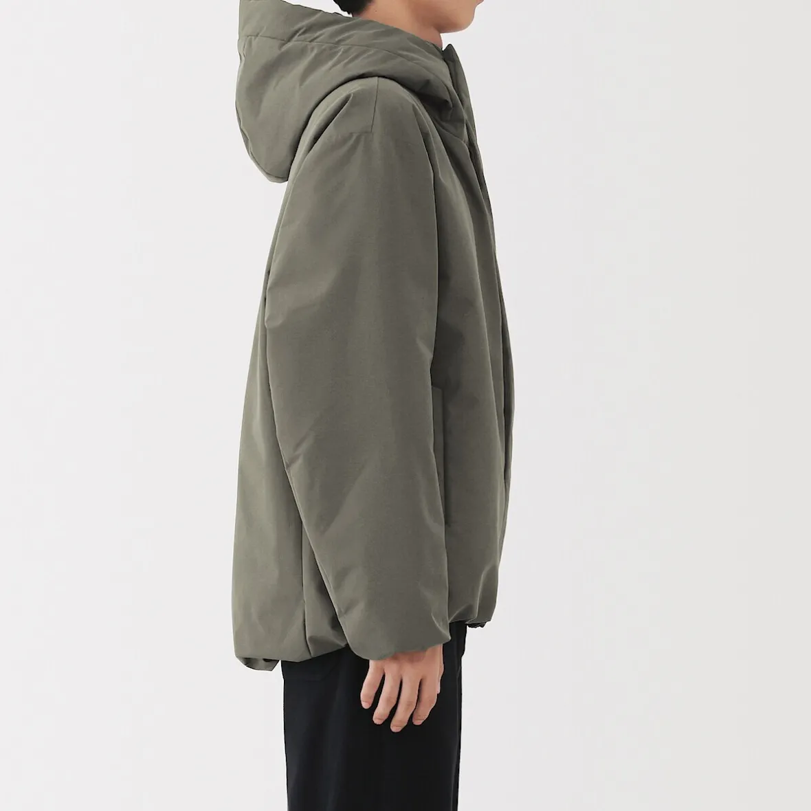 New Muji Chaqueta acolchada con capucha para hombre