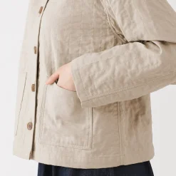 Discount Muji Chaqueta acolchada de gasa doble y mezcla de kapok para mujer