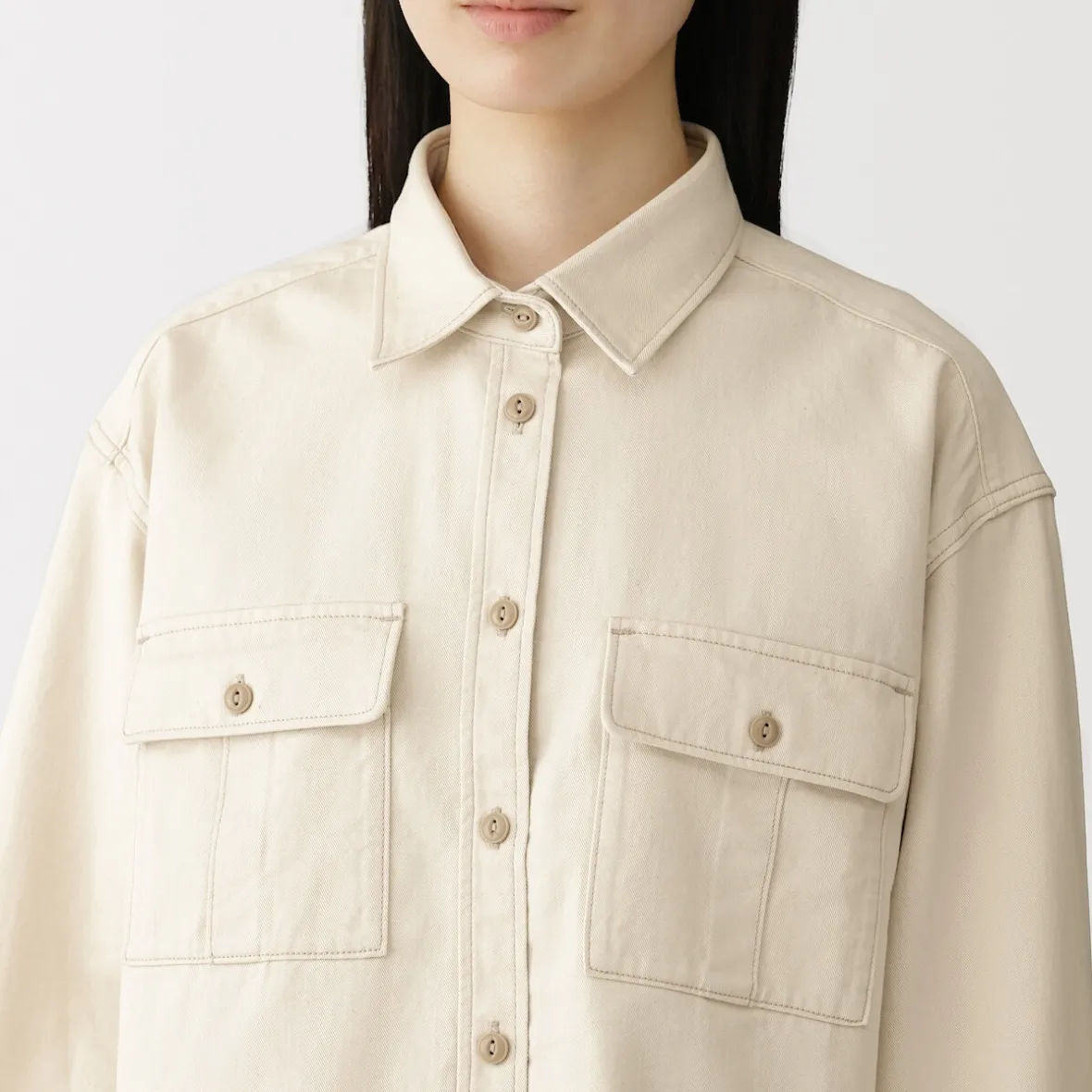 Best Muji Chaqueta camisera ligera de sagra y mezcla de kapok para mujer