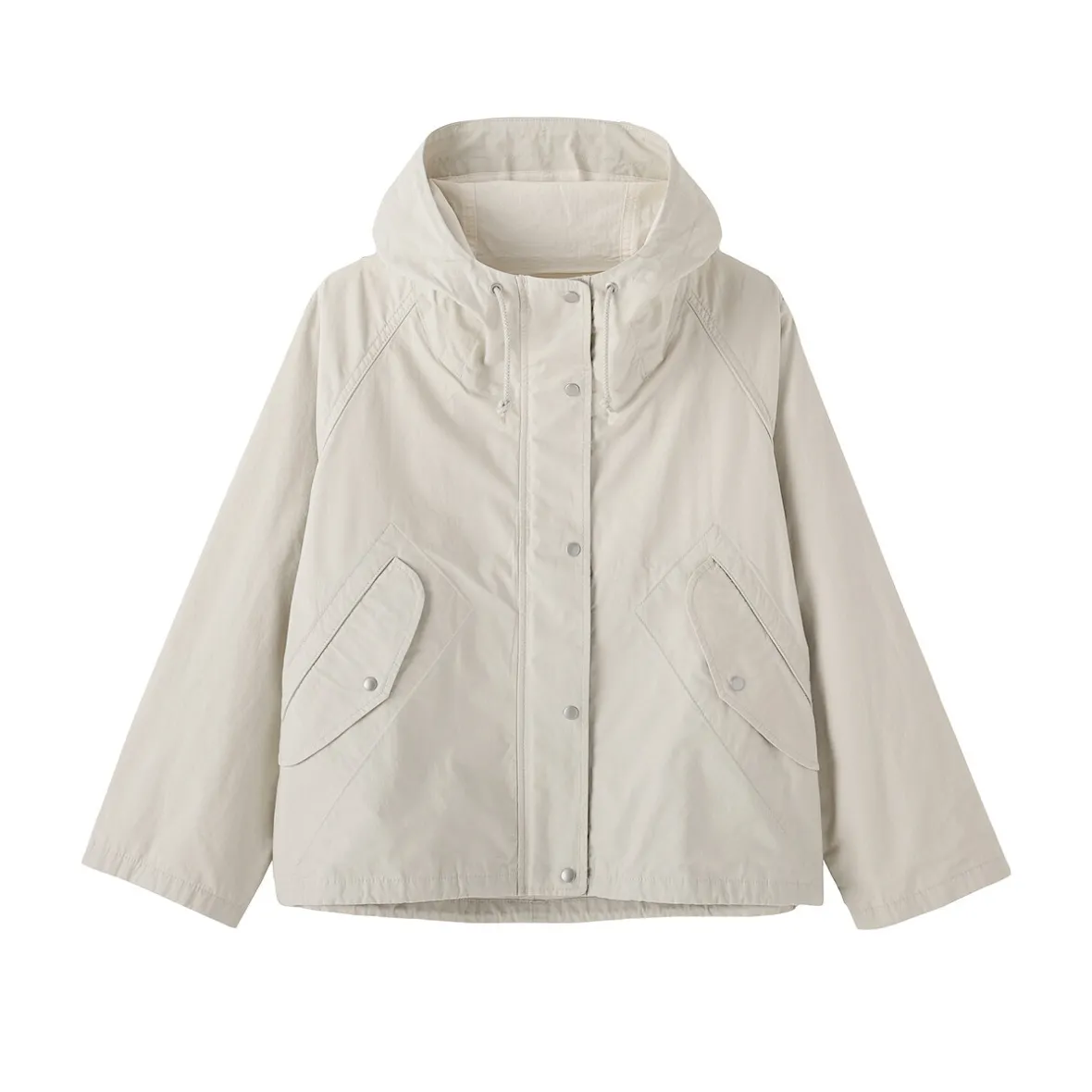 Muji Chaqueta con capucha de algodón ligero para mujer