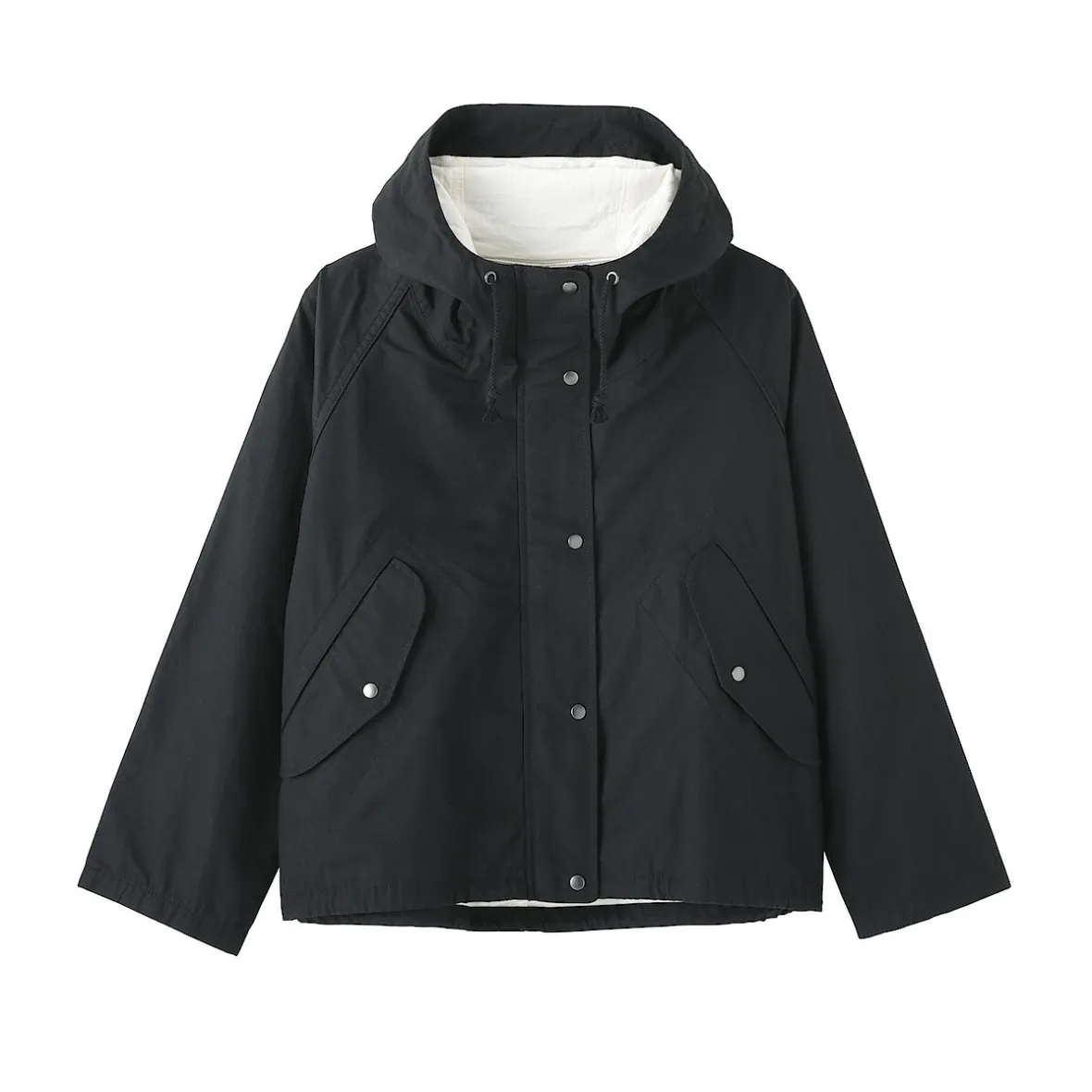 Muji Chaqueta con capucha de algodón ligero para mujer