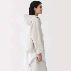 Muji Chaqueta con capucha de algodón ligero para mujer