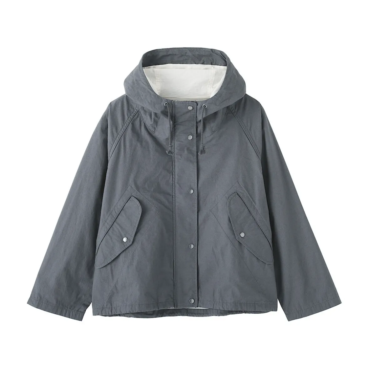 Muji Chaqueta con capucha de algodón ligero para mujer