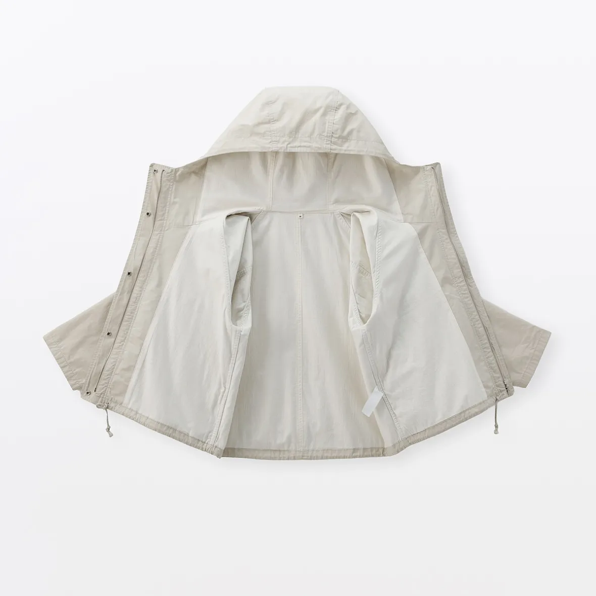 Muji Chaqueta con capucha de algodón ligero para mujer