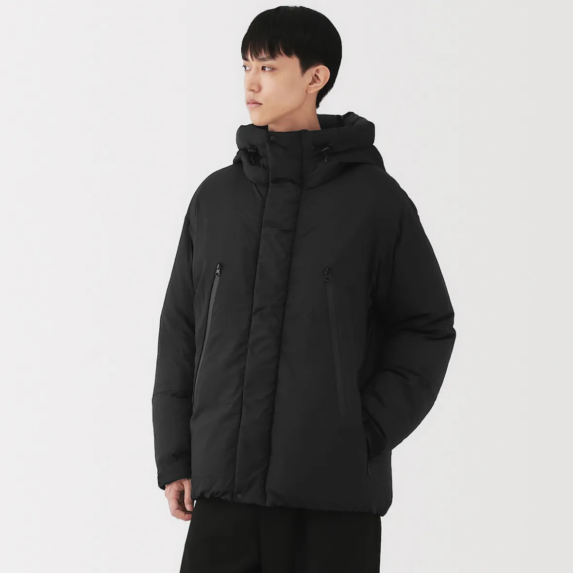 Online Muji Chaqueta con capucha de plumón para hombre
