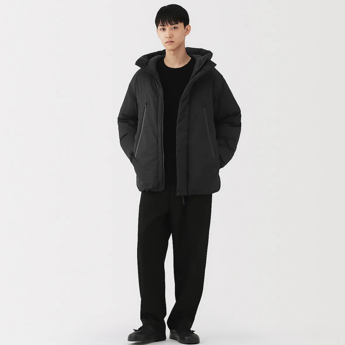 Online Muji Chaqueta con capucha de plumón para hombre