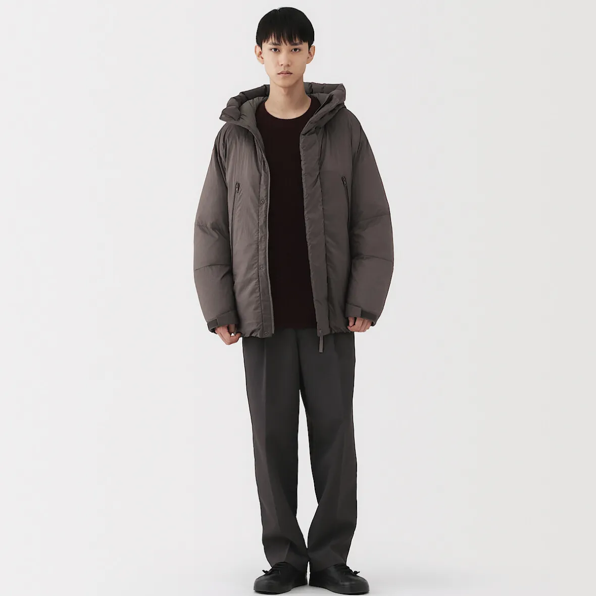 Online Muji Chaqueta con capucha de plumón para hombre