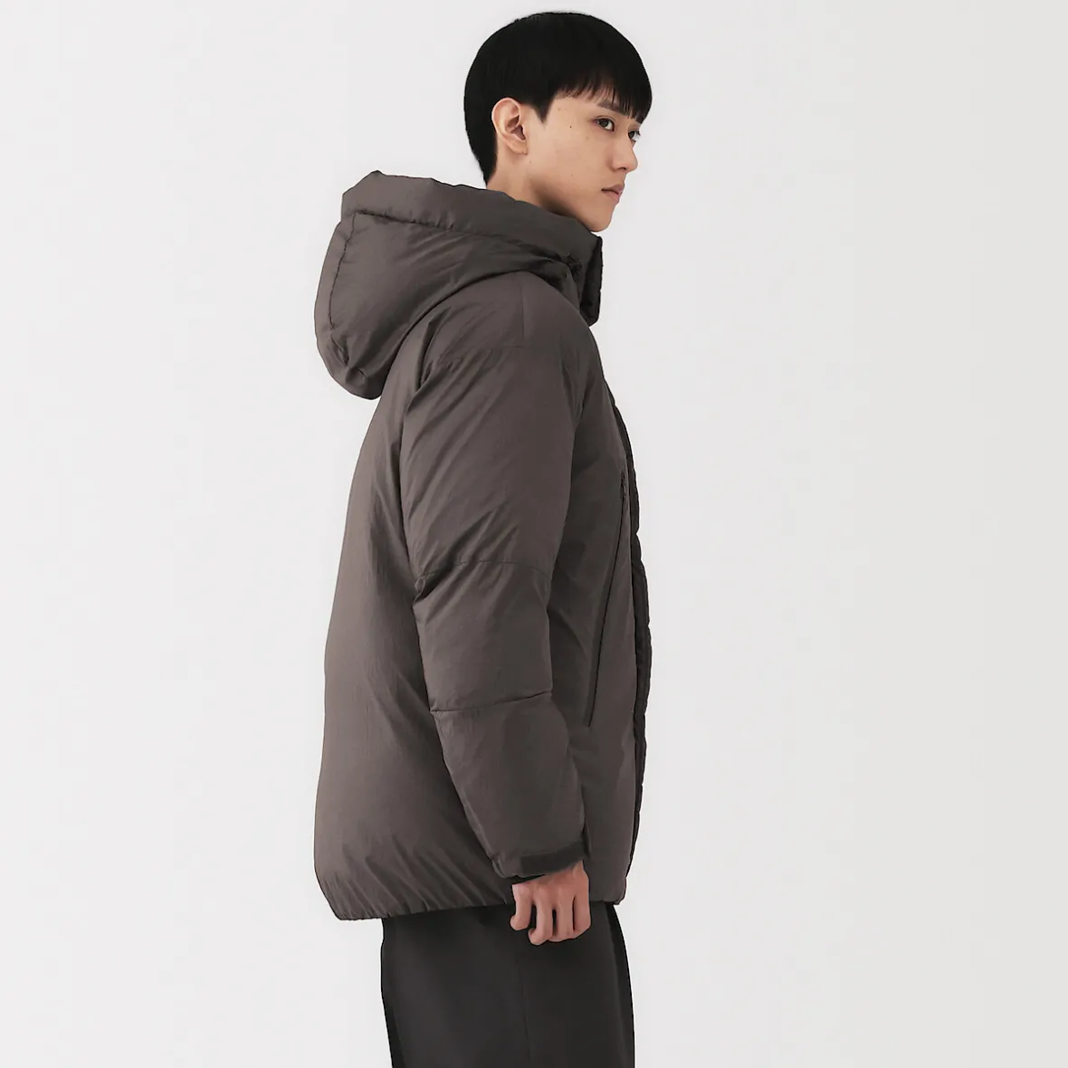 Online Muji Chaqueta con capucha de plumón para hombre