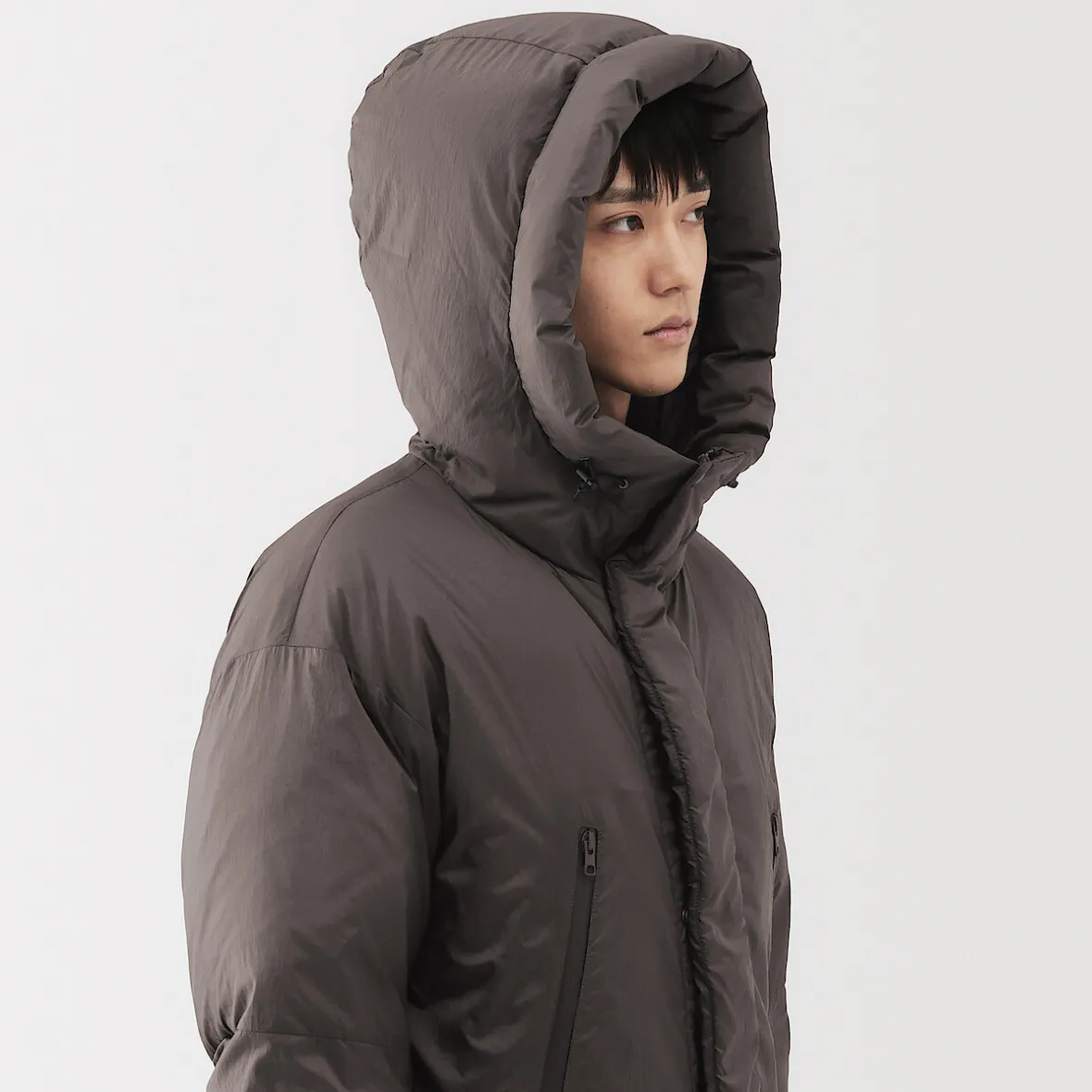 Online Muji Chaqueta con capucha de plumón para hombre