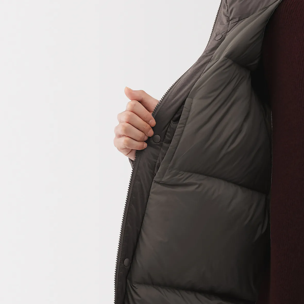 Online Muji Chaqueta con capucha de plumón para hombre