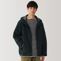 Muji Chaqueta con capucha impermeable para hombre