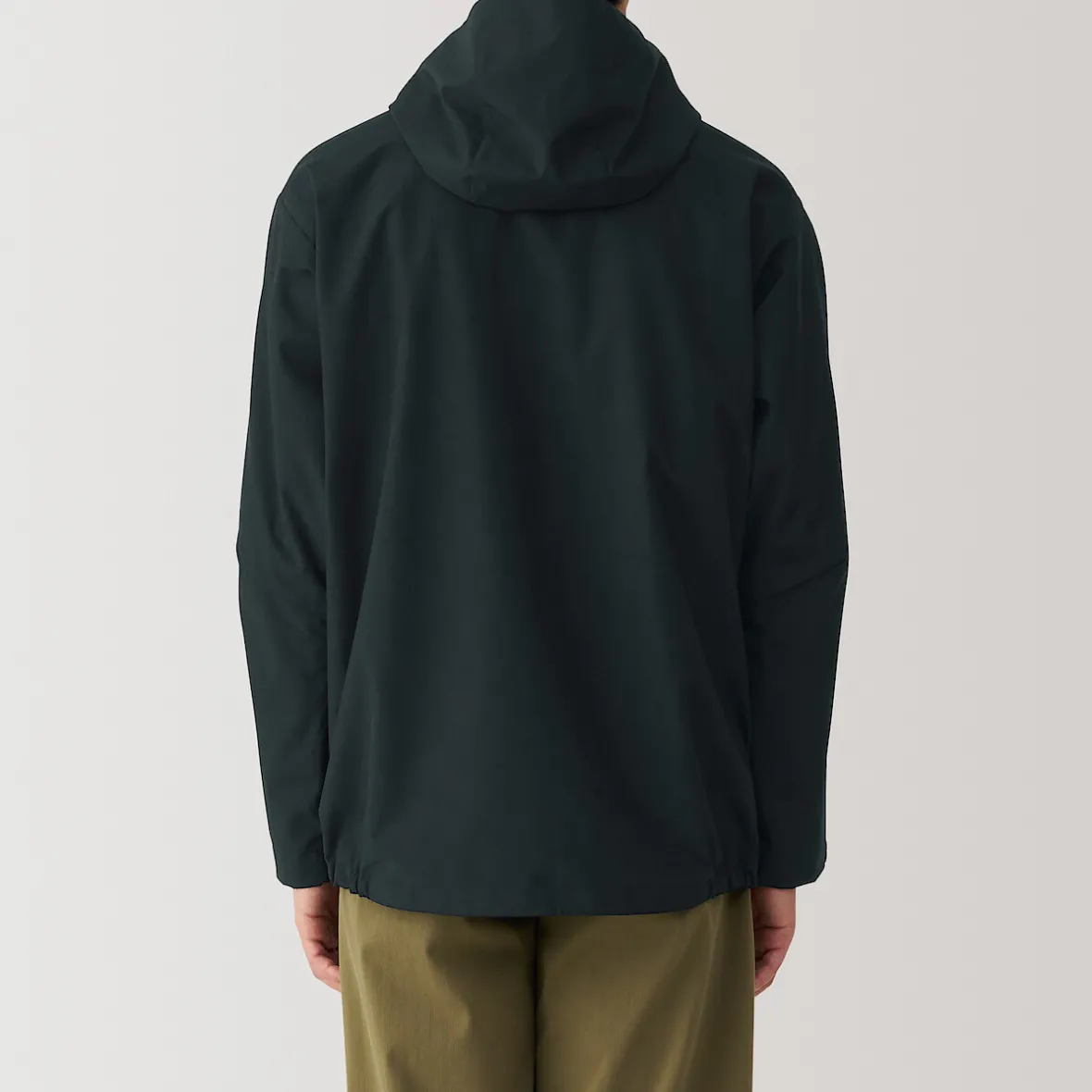 Muji Chaqueta con capucha impermeable para hombre