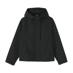 Muji Chaqueta con capucha plegable e impermeable para mujer