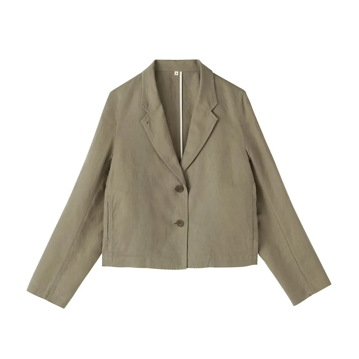 Clearance Muji Chaqueta corta de lino y lyocell para mujer
