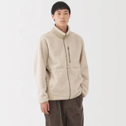 Sale Muji Chaqueta de forro polar de poliéster reciclado para hombre