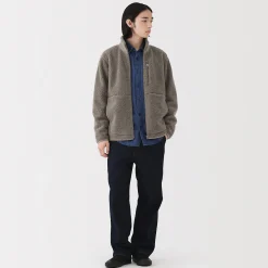 Sale Muji Chaqueta de forro polar de poliéster reciclado para hombre