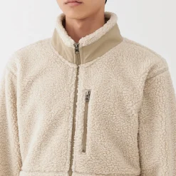 Sale Muji Chaqueta de forro polar de poliéster reciclado para hombre