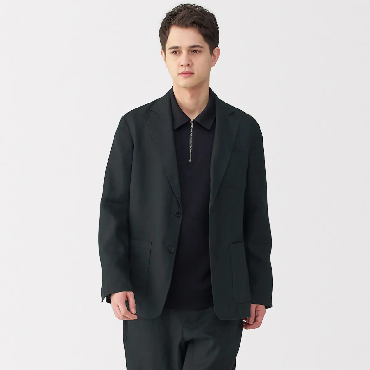Clearance Muji Chaqueta de lino para hombre