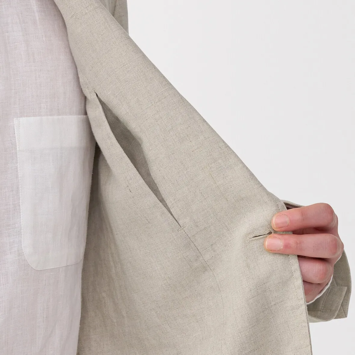 Clearance Muji Chaqueta de lino para hombre