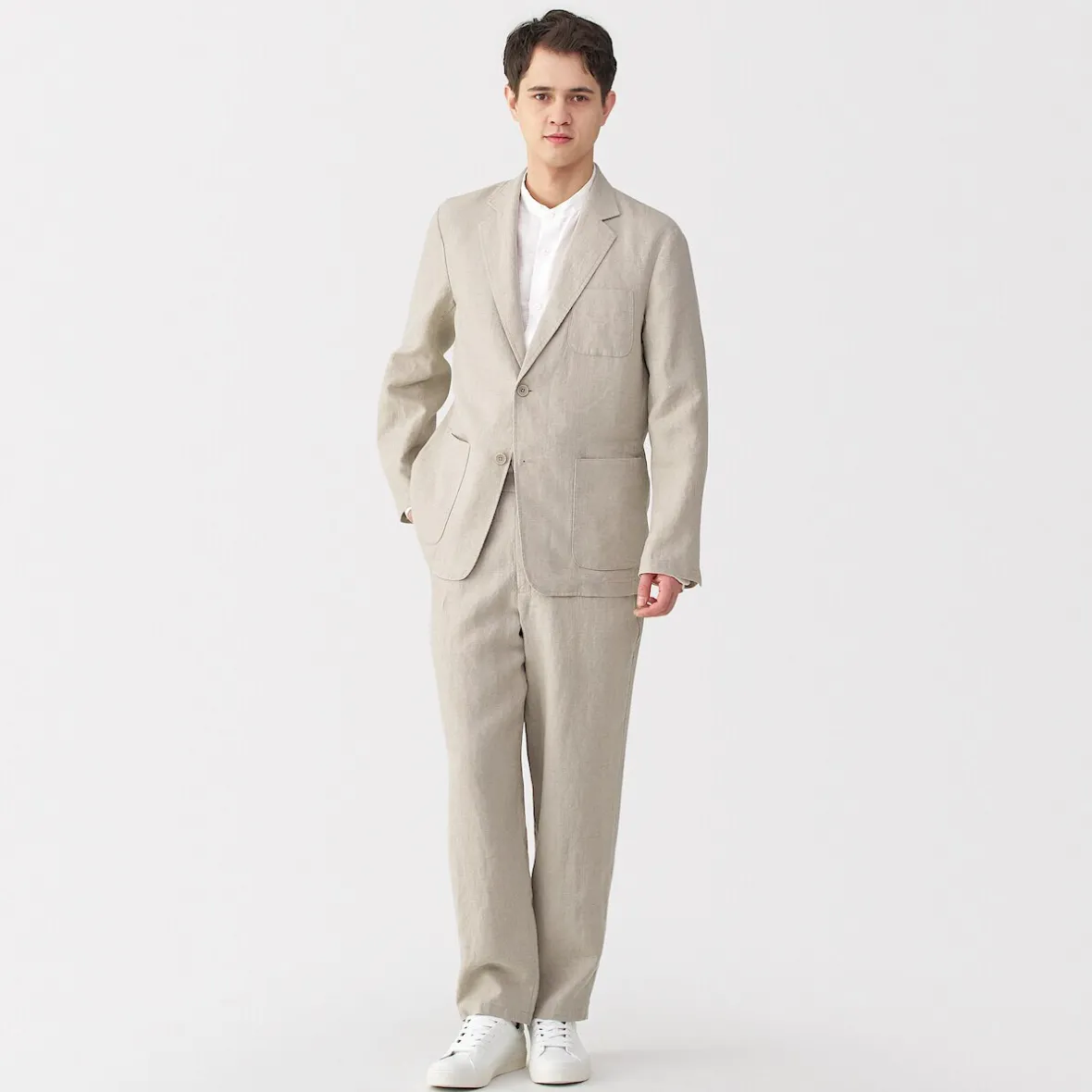 Clearance Muji Chaqueta de lino para hombre