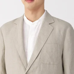 Clearance Muji Chaqueta de lino para hombre