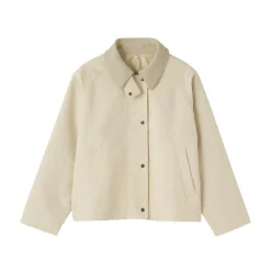 Online Muji Chaqueta de pana con cuello alto repelente al agua para mujer
