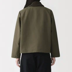 Online Muji Chaqueta de pana con cuello alto repelente al agua para mujer