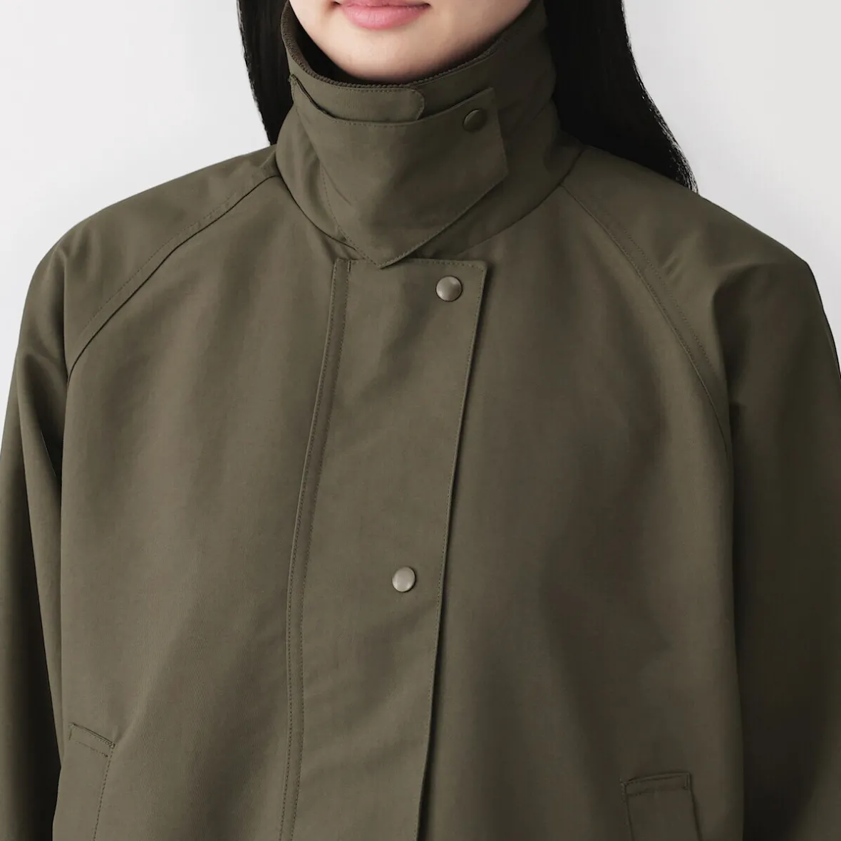 Online Muji Chaqueta de pana con cuello alto repelente al agua para mujer