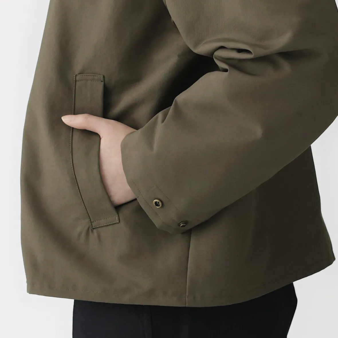 Online Muji Chaqueta de pana con cuello alto repelente al agua para mujer