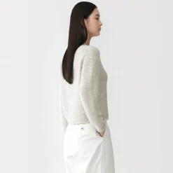 Sale Muji Chaqueta en textura bouclé de mezcla de algodón para mujer