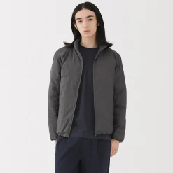 Online Muji Chaqueta ligera de plumón con cuello alto de nailon reciclado para hombre