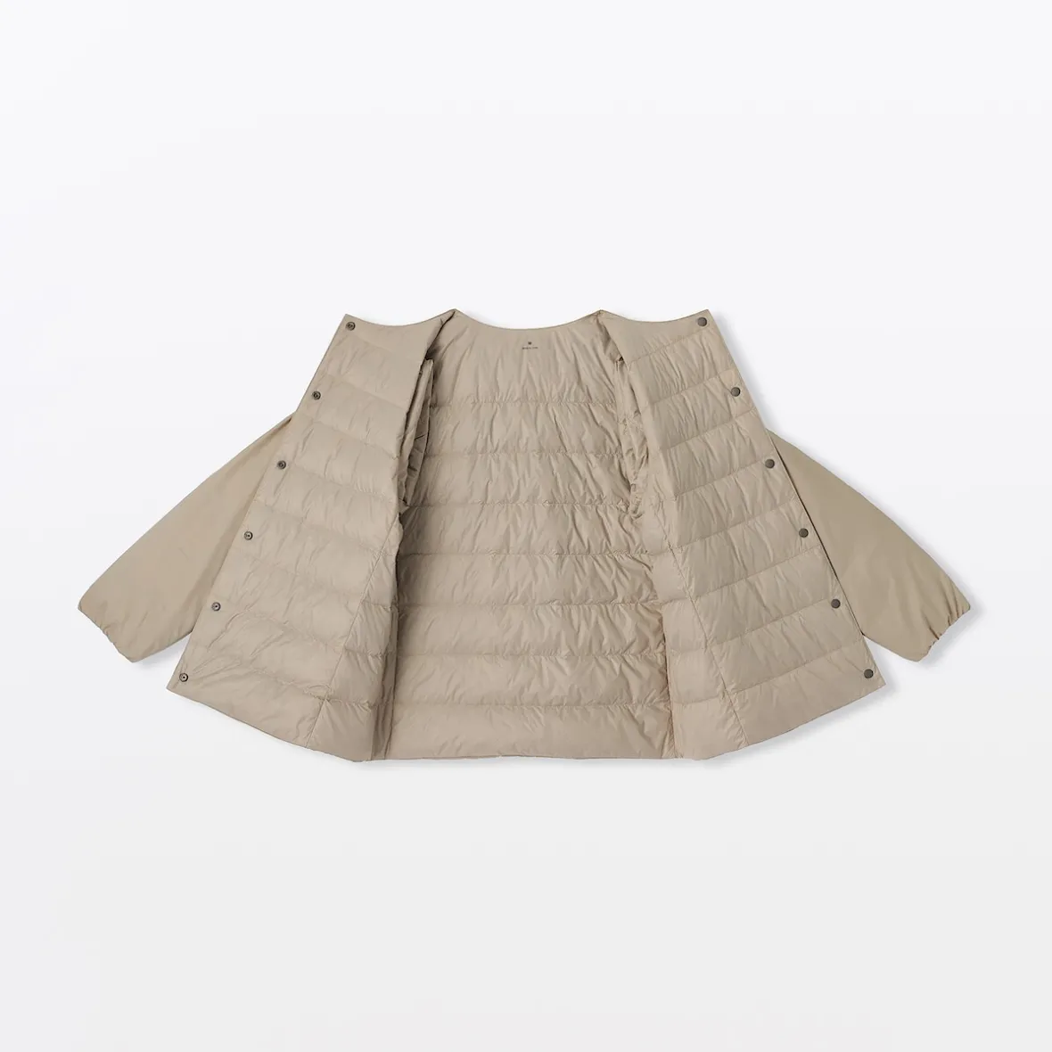 Best Muji Chaqueta ligera de plumón sin cuello de nailon reciclado para mujer