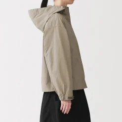 Muji Chaqueta repelente al agua y plegable con capucha para mujer