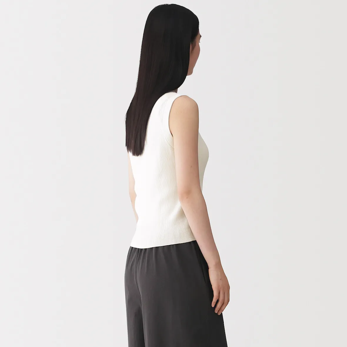 Outlet Muji Chaqueta sin mangas de algodón orgánico de alta torsión para mujer