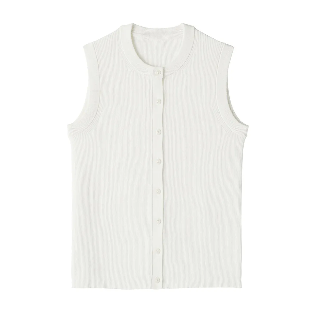 Outlet Muji Chaqueta sin mangas de algodón orgánico de alta torsión para mujer