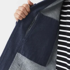 Clearance Muji Chaqueta utilitaria vaquera de mezcla de kapok para hombre