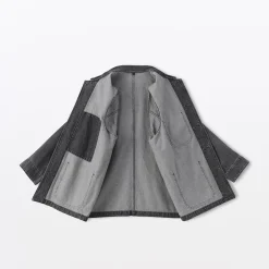 Clearance Muji Chaqueta utilitaria vaquera de mezcla de kapok para hombre