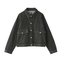 Muji Chaqueta utilitaria vaquera de mezcla de kapok para mujer