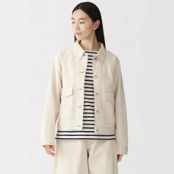 Muji Chaqueta utilitaria vaquera de mezcla de kapok para mujer