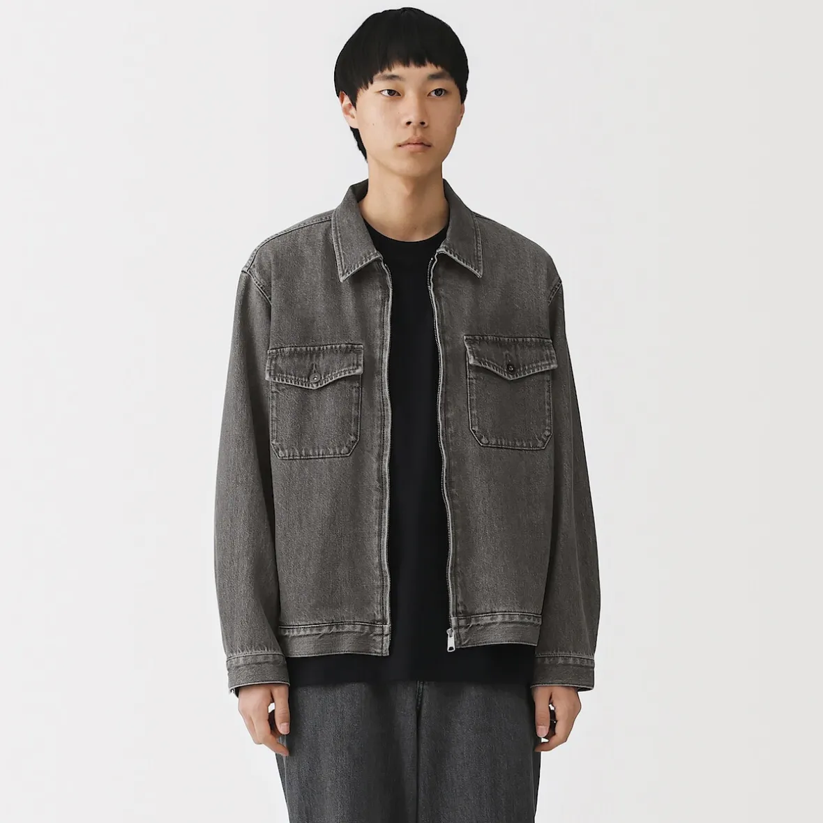 Sale Muji Chaqueta vaquera con bolsillos de mezcla de kapok para hombre