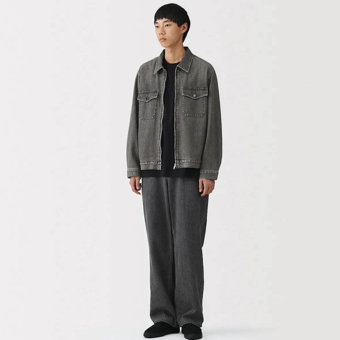 Sale Muji Chaqueta vaquera con bolsillos de mezcla de kapok para hombre