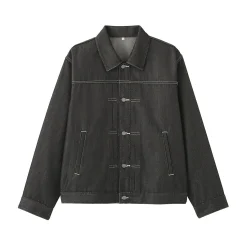 Sale Muji Chaqueta vaquera de poliéster reciclado para hombre