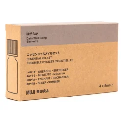 Hot Muji Conjunto de 4 aceites esenciales de regalo para mejorar el bienestar a diario de 5ml