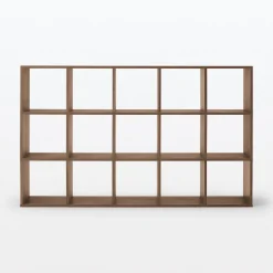 Outlet Muji Conjunto de nogal 5 x 3 estantes