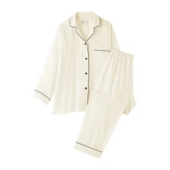 Clearance Muji Conjunto de pijama de manga larga de gasa doble para mujer