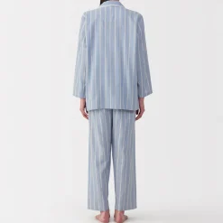 Clearance Muji Conjunto de pijama de manga larga de gasa doble para mujer