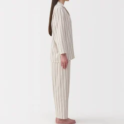 Clearance Muji Conjunto de pijama de manga larga de gasa doble para mujer